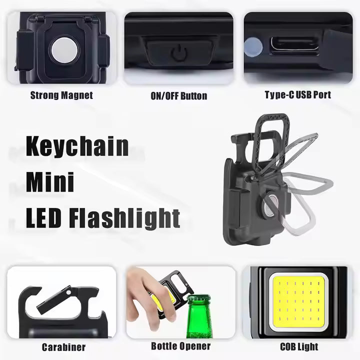 Super Bright Key Ring Light - Rechargeable