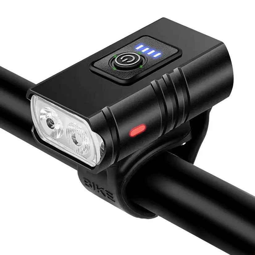 Bike Light USB Rechargeable LED Waterproof - Includes Rear Rechargeable Taillight