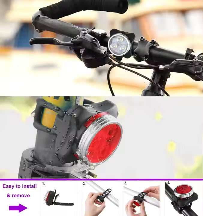 Cyclist Front & Rear Bike Lights - Rechargeable