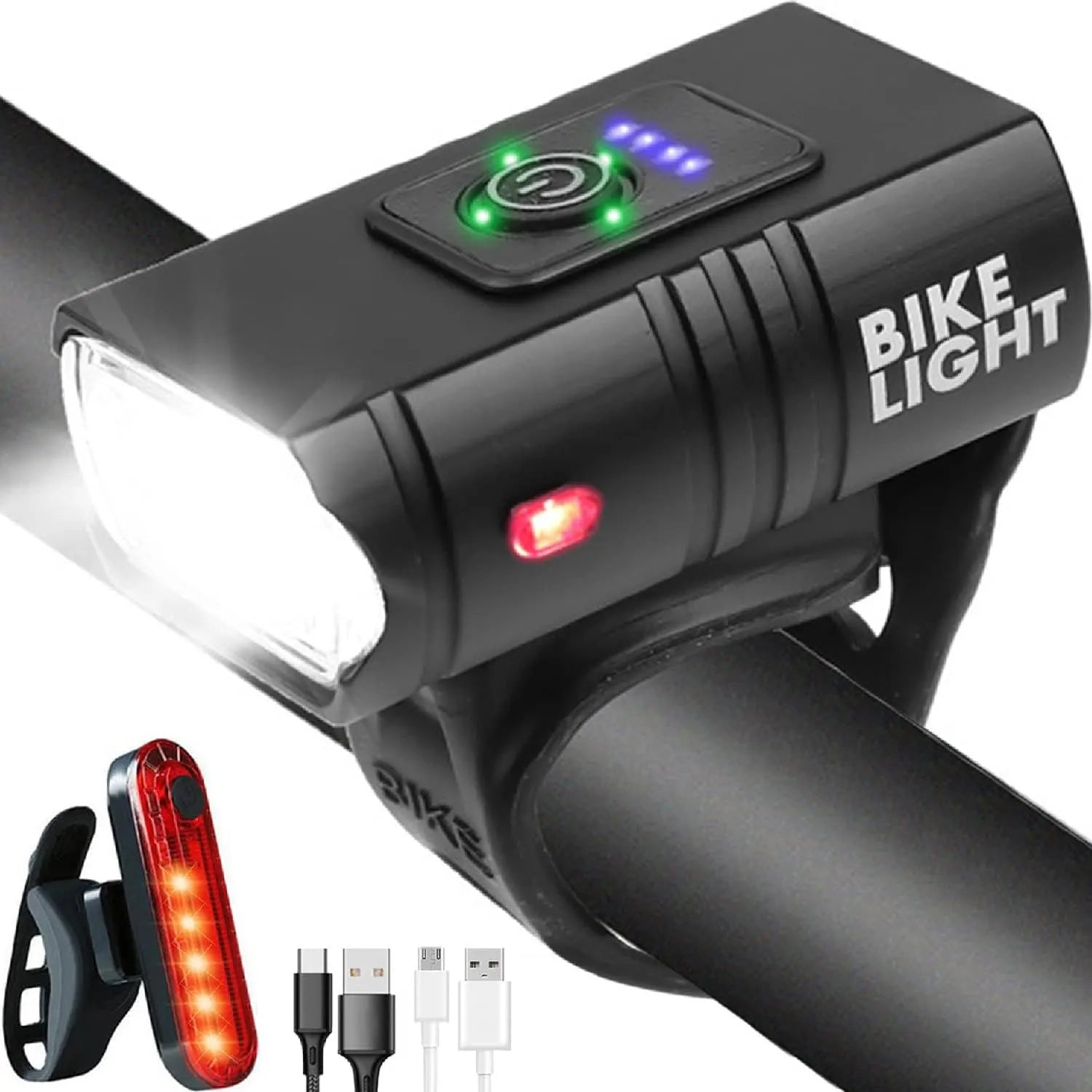 Cyclist’s Front & Rear Light Set - Rechargeable