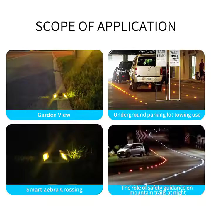 Solar Pavement Safety Lights - 2 Per Package